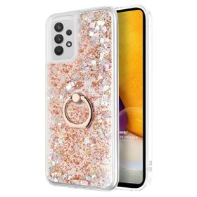Microsonic Samsung Galaxy A72 Glitter Liquid Holder Gold Kılıf