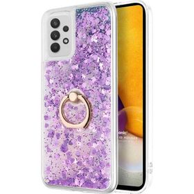 Microsonic Samsung Galaxy A72 Glitter Liquid Holder Mor Kılıf