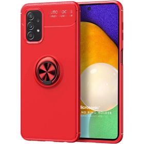 Microsonic Samsung Galaxy A72 Kickstand Ring Holder Kırmızı Kılıf