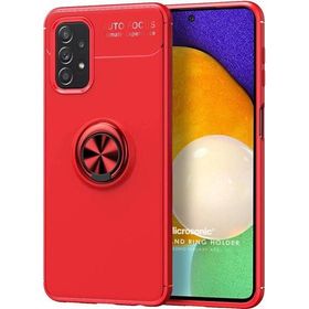 Microsonic Samsung Galaxy A72 Kickstand Ring Holder Kırmızı Kılıf