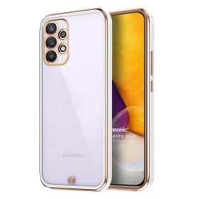 Microsonic Samsung Galaxy A72 Laser Plated Soft Beyaz Kılıf