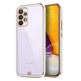 Microsonic Samsung Galaxy A72 Laser Plated Soft Beyaz Kılıf