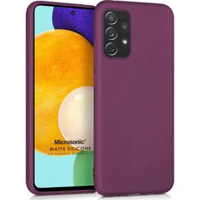 Microsonic Samsung Galaxy A72 Matte Silicone Mor Kılıf