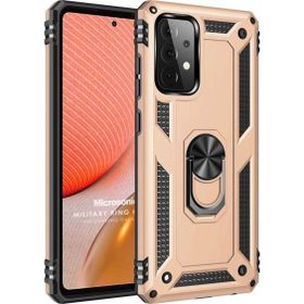 Microsonic Samsung Galaxy A72 Military Ring Holder Gold Kılıf