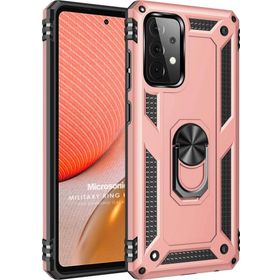 Microsonic Samsung Galaxy A72 Military Ring Holder Rose Gold Kılıf