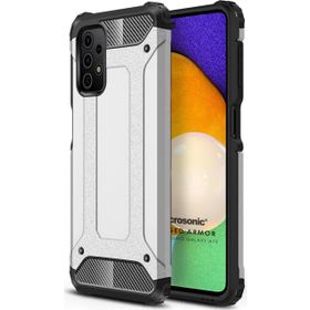 Microsonic Samsung Galaxy A72 Rugged Armor Gümüş Cep Telefonu Kılıf
