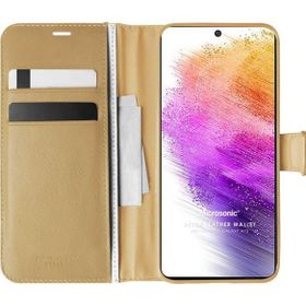 Microsonic Samsung Galaxy A73 5G Delux Leather Wallet Gold Cep Telefonu Kılıfı