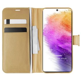 Microsonic Samsung Galaxy A73 5G Delux Leather Wallet Gold Cep Telefonu Kılıfı