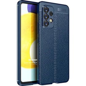 Microsonic Samsung Galaxy A73 5G Deri Dokulu Silikon Lacivert Kılıf