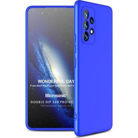 Microsonic Samsung Galaxy A73 5G Double Dip 360 Protective Mavi Cep Telefonu Kılıf