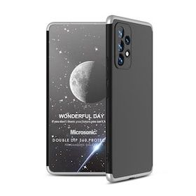 Microsonic Samsung Galaxy A73 5G Double Dip 360 Protective Siyah Gri Kılıf