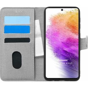 Microsonic Samsung Galaxy A73 5G Fabric Book Wallet Gri Cep Telefonu Kılıf