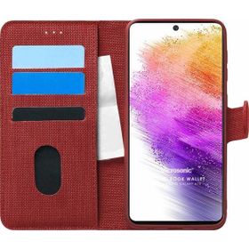 Microsonic Samsung Galaxy A73 5G Fabric Book Wallet Kırmızı Kılıf