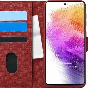 Microsonic Samsung Galaxy A73 5G Fabric Book Wallet Kırmızı Kılıf