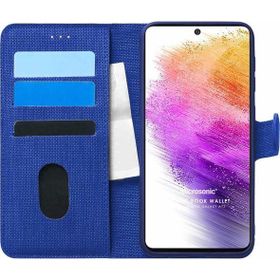 Microsonic Samsung Galaxy A73 5G Fabric Book Wallet Lacivert Kılıf
