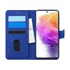 Microsonic Samsung Galaxy A73 5G Fabric Book Wallet Lacivert Kılıf