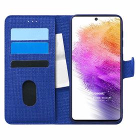Microsonic Samsung Galaxy A73 5G Fabric Book Wallet Lacivert Kılıf