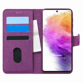 Microsonic Samsung Galaxy A73 5G Fabric Book Wallet Mor Cep Telefonu Kılıf