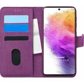 Microsonic Samsung Galaxy A73 5G Fabric Book Wallet Mor Cep Telefonu Kılıf