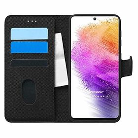 Microsonic Samsung Galaxy A73 5G Fabric Book Wallet Siyah Kılıf