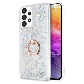 Microsonic Samsung Galaxy A73 5G Glitter Liquid Gümüş Kılıf