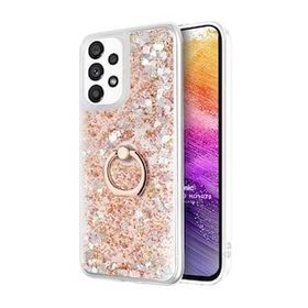 Microsonic Samsung Galaxy A73 5G Glitter Liquid Holder Gold Cep Telefonu Kılıfı