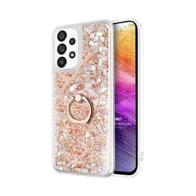 Microsonic Samsung Galaxy A73 5G Glitter Liquid Holder Gold Cep Telefonu Kılıfı