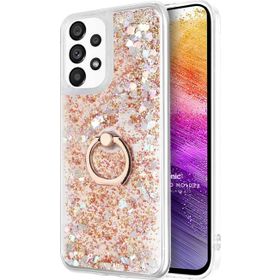 Microsonic Samsung Galaxy A73 5G Glitter Liquid Holder Gold Cep Telefonu Kılıfı