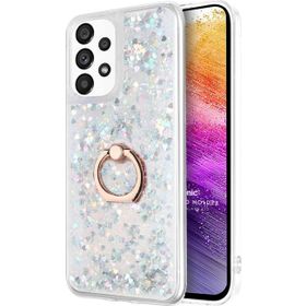 Microsonic Samsung Galaxy A73 5G Glitter Liquid Holder Gümüş Cep Telefonu Kılıf