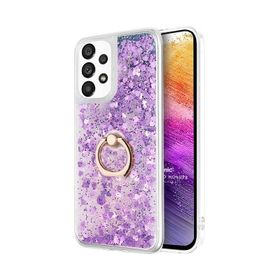 Microsonic Samsung Galaxy A73 5G Glitter Liquid Holder Mor Cep Telefonu Kılıfı