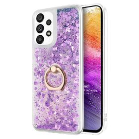 Microsonic Samsung Galaxy A73 5G Glitter Liquid Holder Mor Cep Telefonu Kılıfı