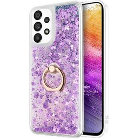 Microsonic Samsung Galaxy A73 5G Glitter Liquid Holder Mor Cep Telefonu Kılıfı