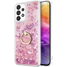 Microsonic Samsung Galaxy A73 5G Glitter Liquid Holder Pembe Cep Telefonu Kılıf