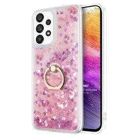 Microsonic Samsung Galaxy A73 5G Glitter Liquid Holder Pembe Cep Telefonu Kılıf