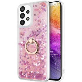 Microsonic Samsung Galaxy A73 5G Glitter Liquid Holder Pembe Cep Telefonu Kılıf