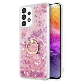 Microsonic Samsung Galaxy A73 5G Glitter Liquid Pembe Kılıf