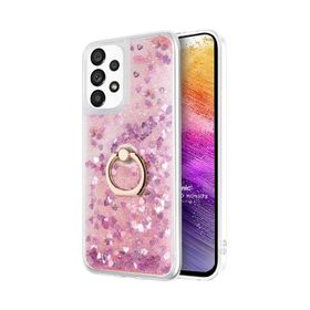 Microsonic Samsung Galaxy A73 5G Glitter Liquid Pembe Kılıf