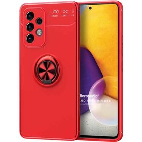 Microsonic Samsung Galaxy A73 5G Kickstand Ring Holder Kırmızı Kılıf
