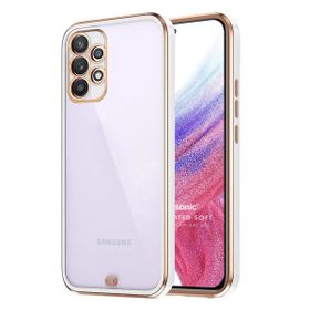 Microsonic Samsung Galaxy A73 5G Laser Plated Soft Beyaz Cep Telefonu Kılıf