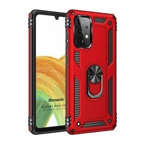Microsonic Samsung Galaxy A73 5G Military Ring Holder Kırmızı Kılıf
