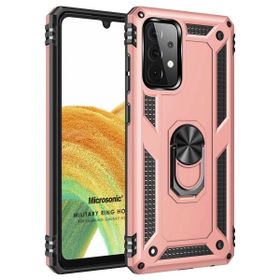 Microsonic Samsung Galaxy A73 5G Military Ring Holder Rose Gold Cep Telefonu Kılıf