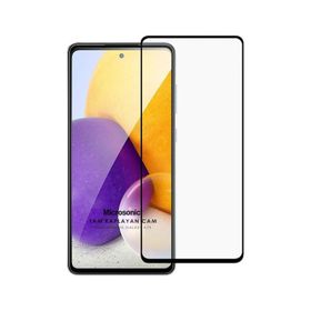 Microsonic Samsung Galaxy A73 5G Tam Kaplayan Temperli Siyah Cam Ekran Koruyucu