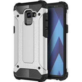 Microsonic Samsung Galaxy A8 2018 Rugged Armor Gümüş Kılıf
