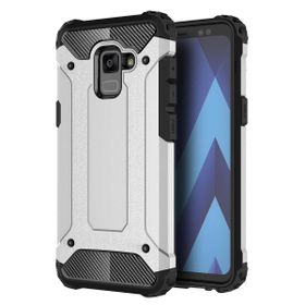 Microsonic Samsung Galaxy A8 2018 Rugged Armor Gümüş Kılıf
