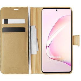 Microsonic Samsung Galaxy A81 Delux Leather Wallet Gold Cep Telefonu Kılıf