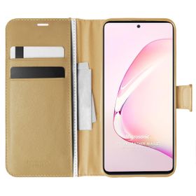 Microsonic Samsung Galaxy A81 Delux Leather Wallet Gold Cep Telefonu Kılıf