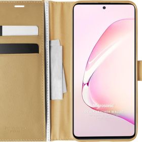 Microsonic Samsung Galaxy A81 Delux Leather Wallet Gold Cep Telefonu Kılıf