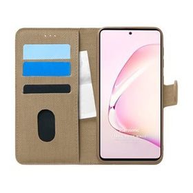 Microsonic Samsung Galaxy A81 Fabric Book Wallet Gold Cep Telefonu Kılıf