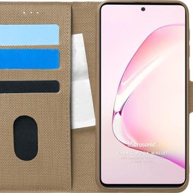 Microsonic Samsung Galaxy A81 Fabric Book Wallet Gold Cep Telefonu Kılıf