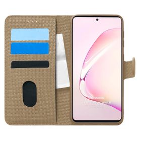 Microsonic Samsung Galaxy A81 Fabric Book Wallet Gold Cep Telefonu Kılıf